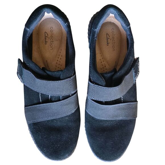 Clarks Caroline Holly Black Suede Slip-On Comfort Loafer Flats Size 9 - Picture 4 of 16